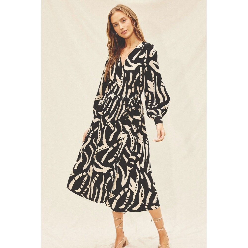 DRESS FORUM ANTHROPOLOGIE HIDE AND SEEK BUBBLE SLEEVE WRAP DRESS